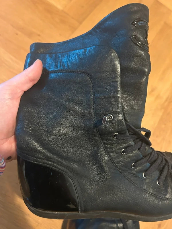Chanel Lace Up Ankle Moto Boot - 40