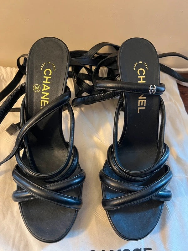 Chanel Colosseum Lace Up Heels - 40