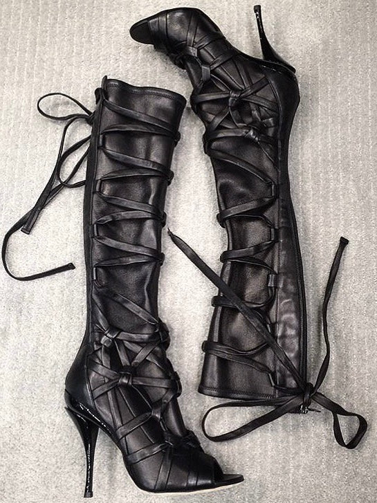 Jimmy Choo Anneli Gladiator Boots Black - 38.5