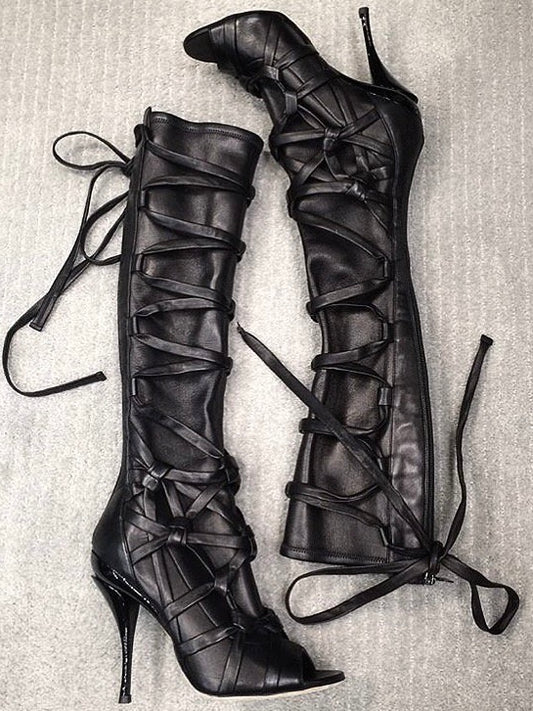 Jimmy Choo Anneli Gladiator Boots Black - 38.5