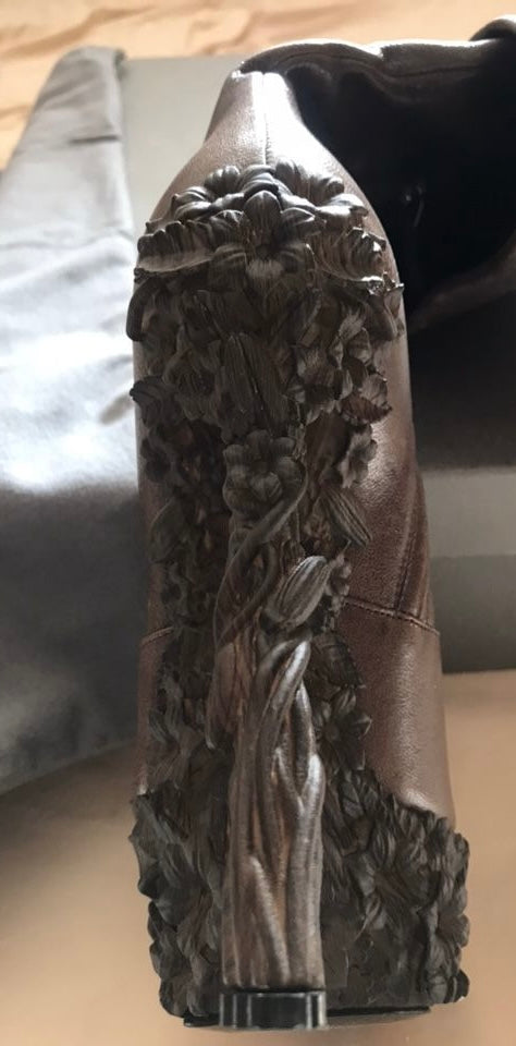 Alexander McQueen 2010/2011 Brown Sculpted Boots - 38