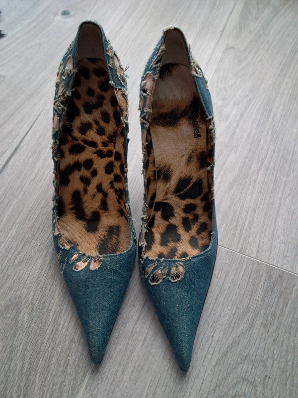 Roberto Cavalli Denim Heels - 39.5