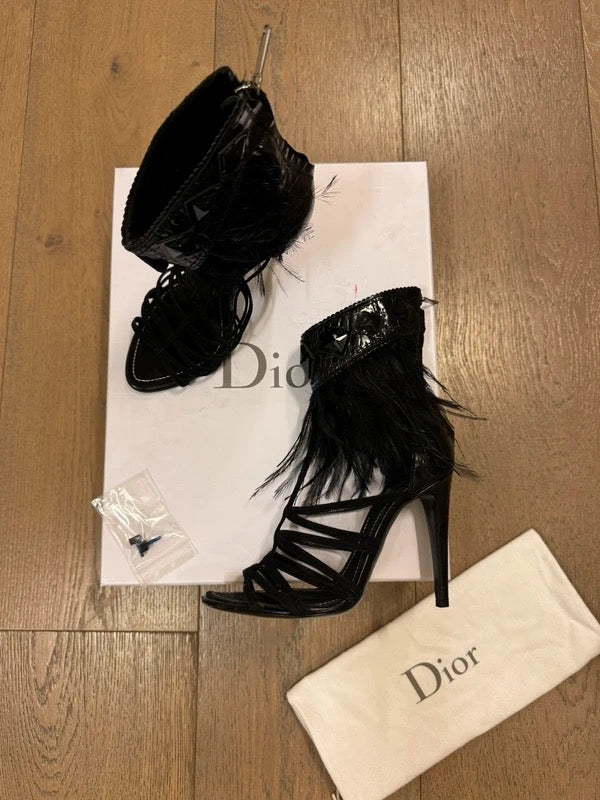 Dior by Galliano Feather Heels - 37
