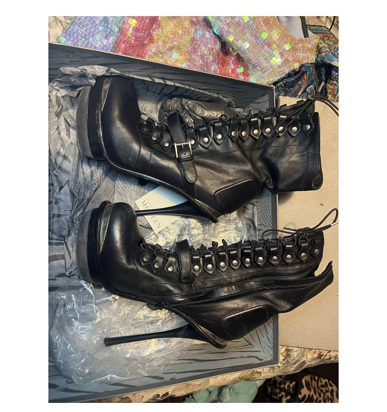 Alexander McQueen Corset Lace Up Boots - 38/38.5