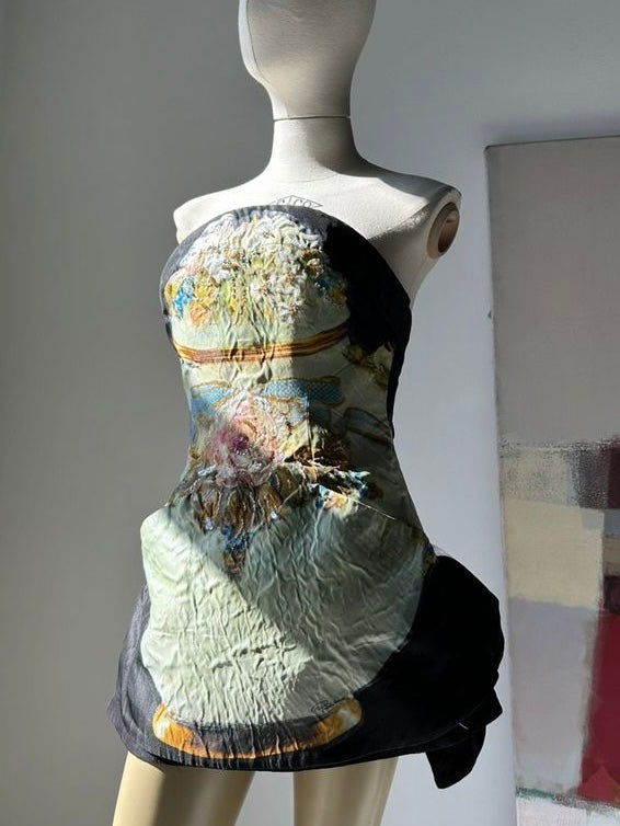 Roberto Cavallì Spring 2009 18th-Century Porcelain-Print Dress - S/M