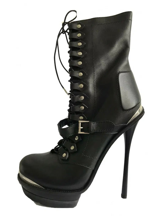 Alexander McQueen Corset Lace Up Boots - 38/38.5