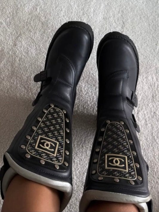 Chanel Moto Boots - 36