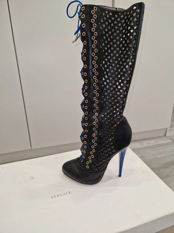 Versace Resort 2012 Lace Up Boots - 37