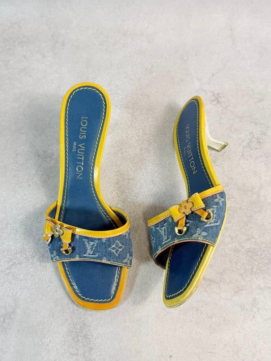 Louis Vuitton by Marc Jacobs Denim Kitten Heels - 35.5/36