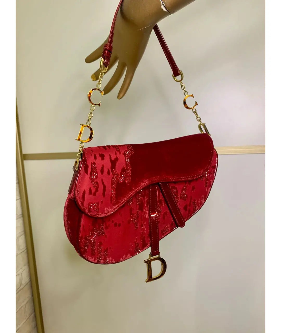 Dior Galliano 2007 Velvet Leopard Print Saddle Bag