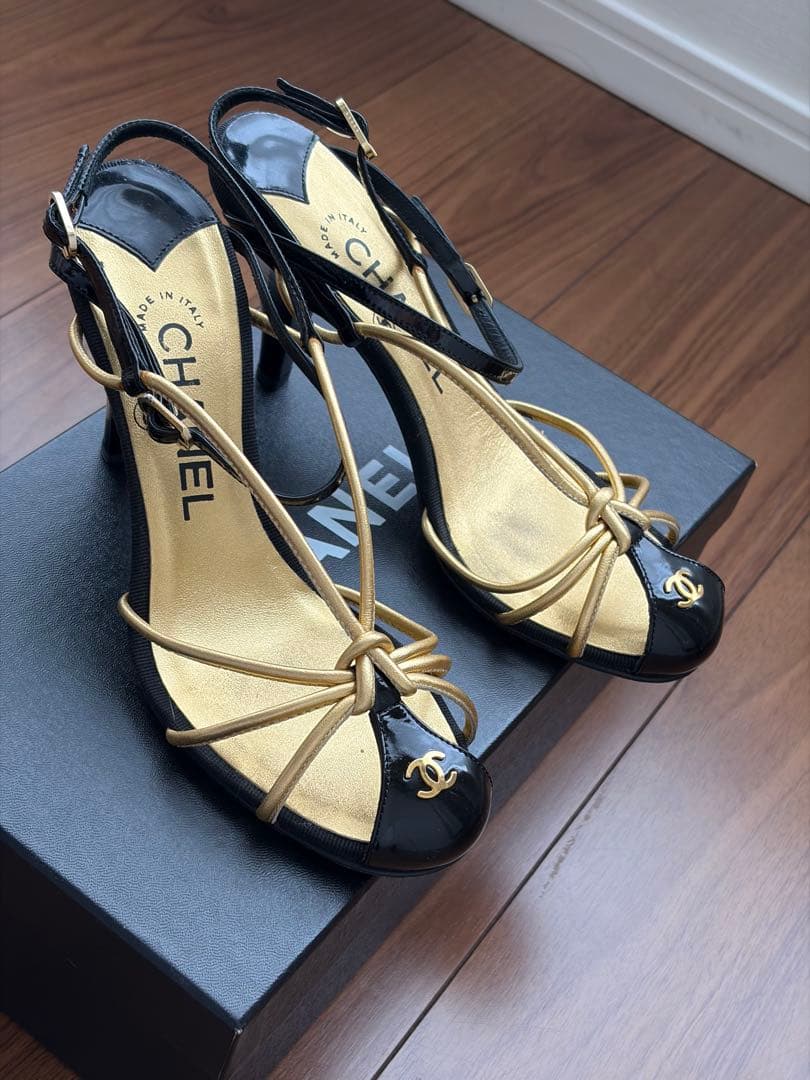 Chanel Logo Cage Heels - 34.5