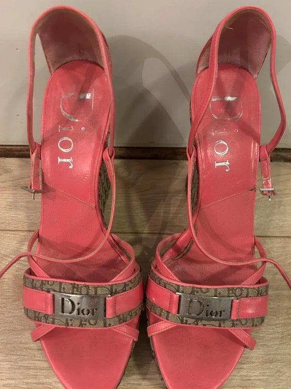 Dior Monogram Wedges - 38/38.5