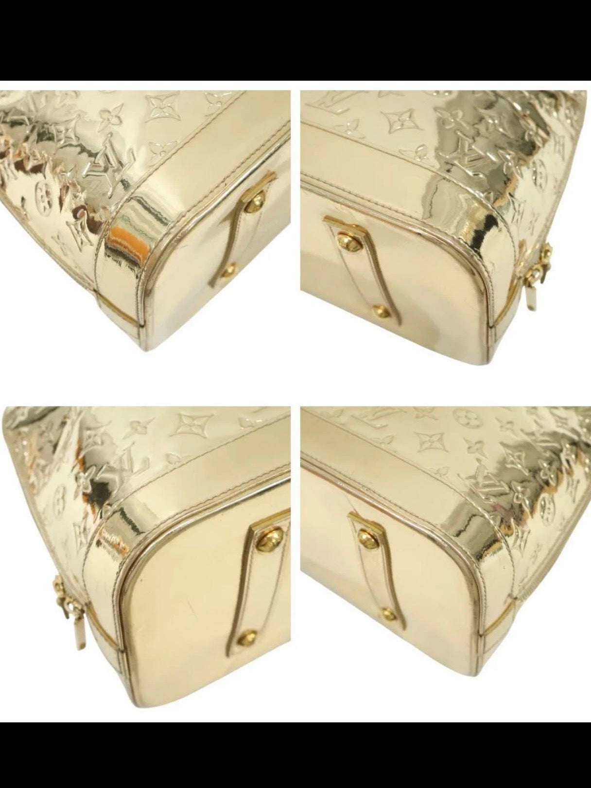 Louis Vuitton Alma Handbag Monogram Miroir PVC Gold