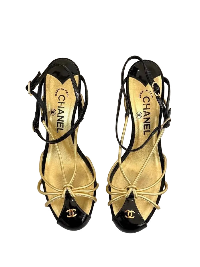 Chanel Logo Cage Heels - 34.5
