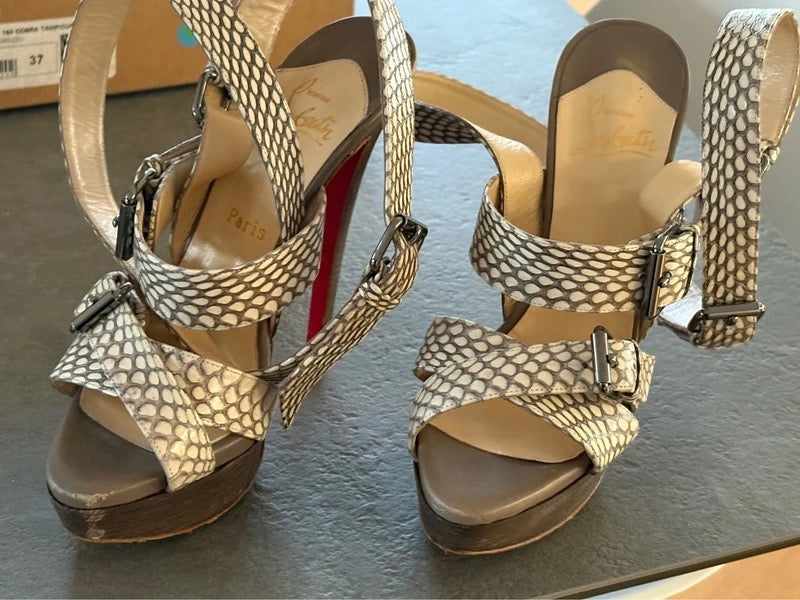 Christian Louboutin Python Gladiator Heels - 37