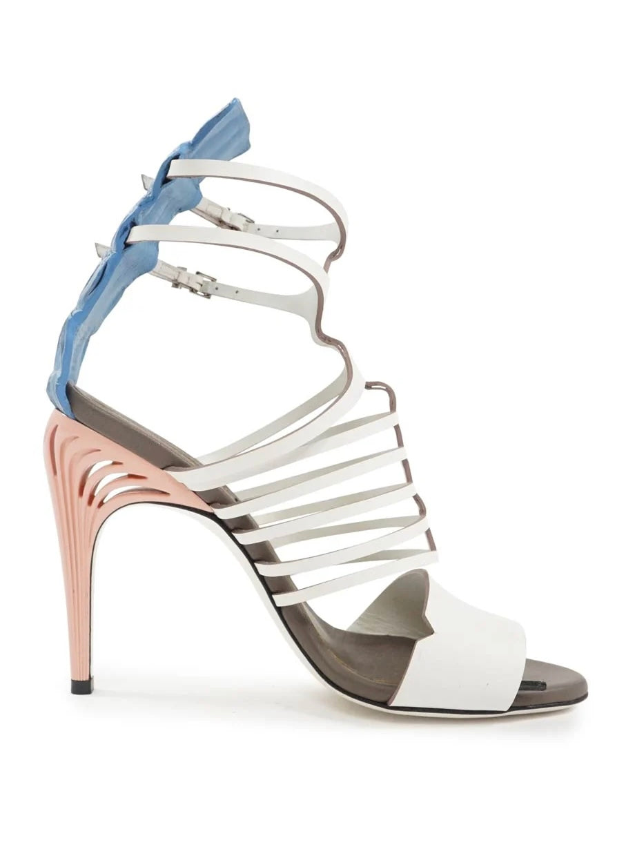 Fendi Crocodile Strip Gladiator Cage Heels Brand New - 41