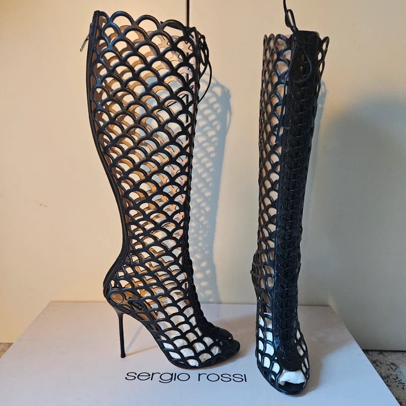 Sergio Rossi Gladiator Boots - 40