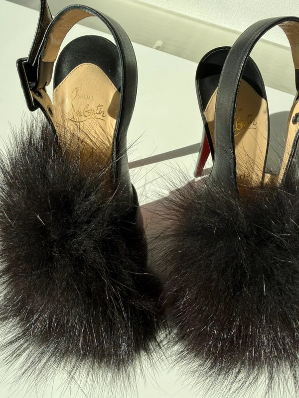 Christian Louboutin Fur Splash Heels - 40