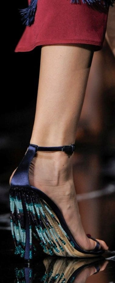 Louis Vuitton 2011 Runway Beaded Chandelier Heels - 37.5