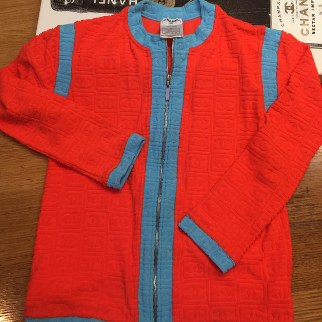CHANEL 2002-2003 Terry Cloth Zip Up Top - M