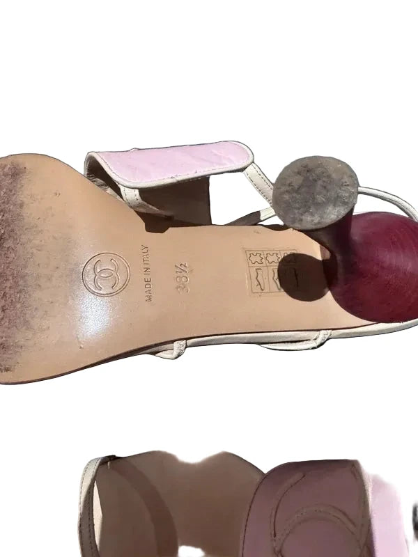 Chanel Toe Cuff Logo Heels - 38.5
