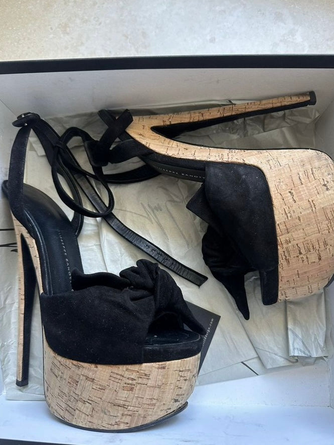 Giuseppe Zanotti Cork Platform Heels - 38.5