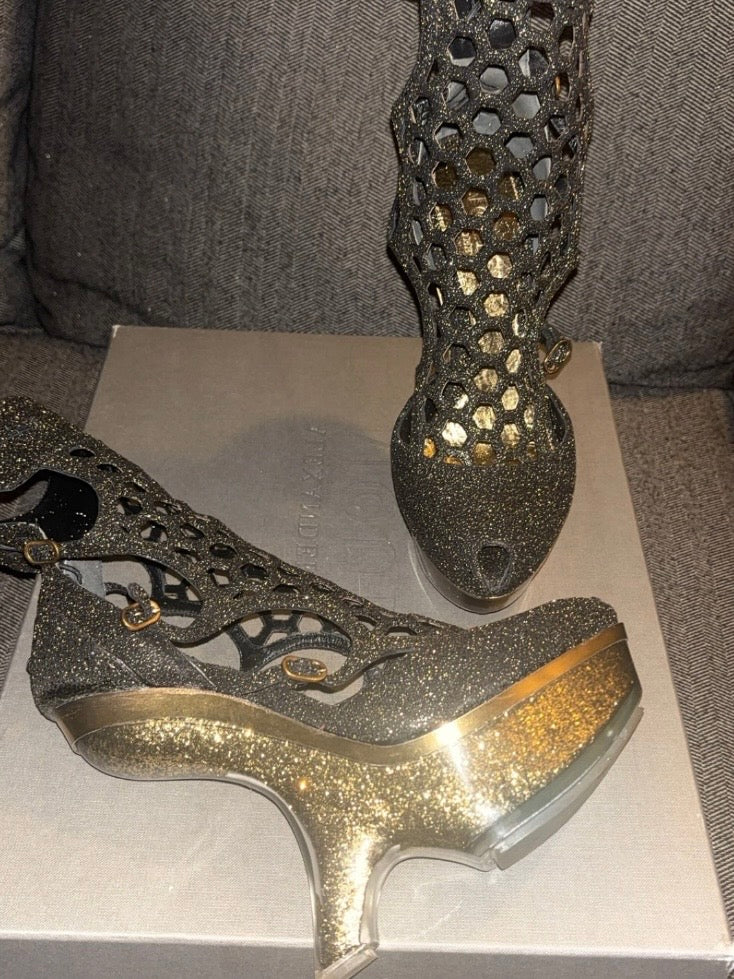 Alexander McQueen 2013 Runway Honeycomb Wedge Heels - 38.5