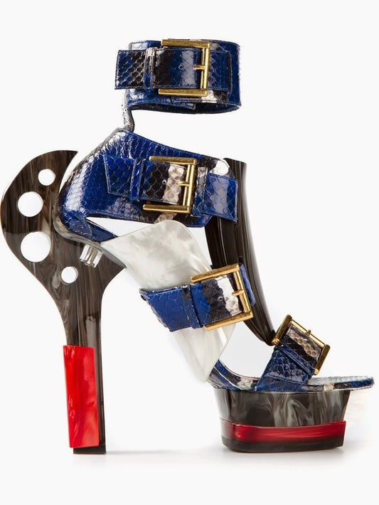 Alexander McQueen Python Runway Heels Brand New - 39