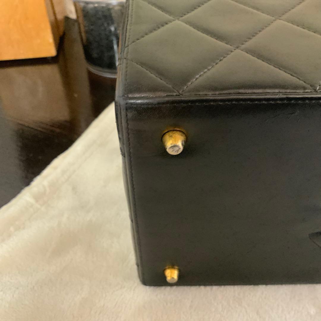 Chanel Vintage 1992 Black Quilted Lambskin Vanity Bag