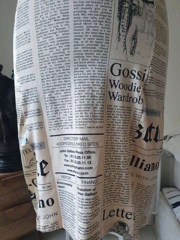 Galliano Newspaper Mini Dress - L