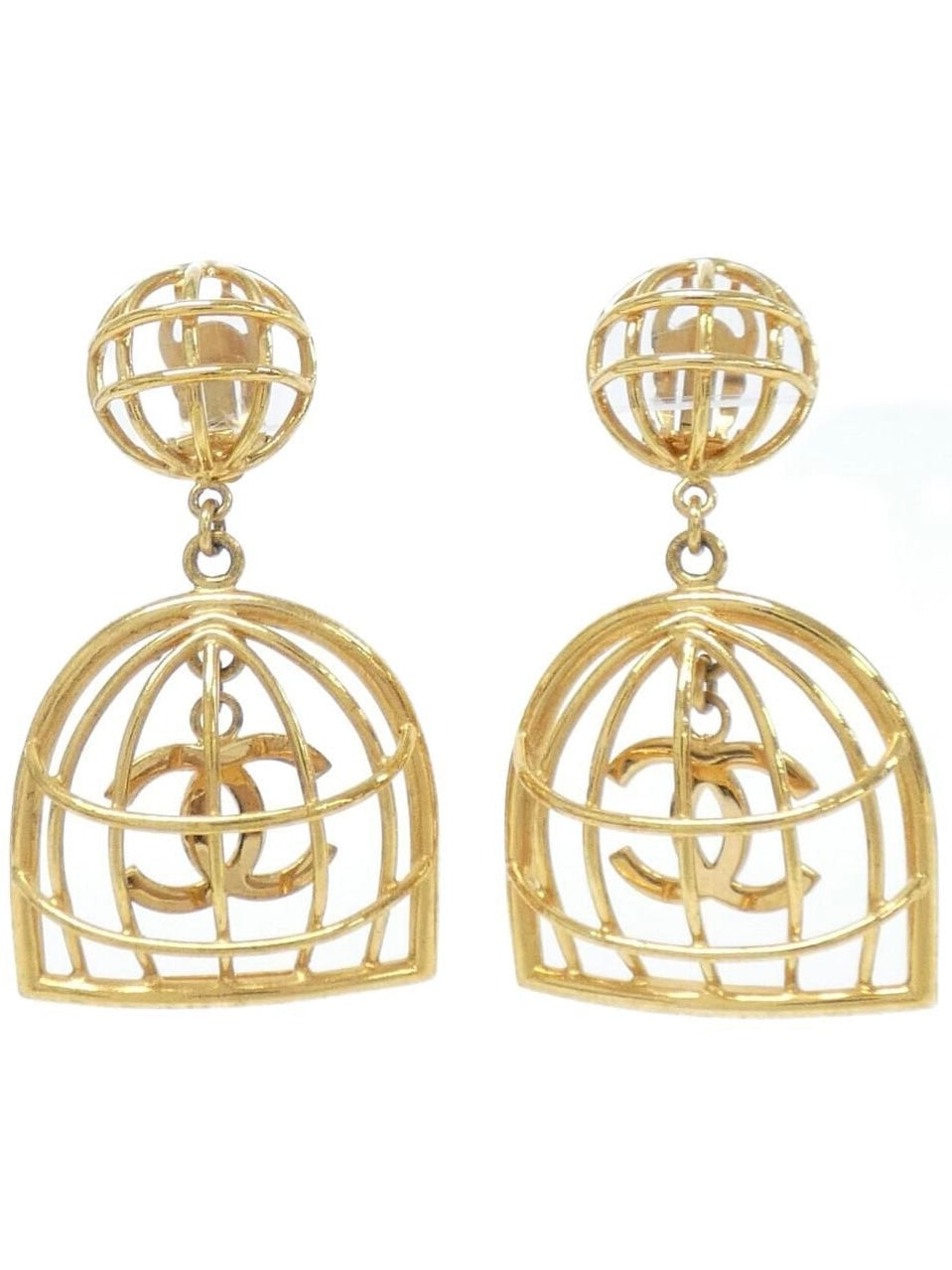 Chanel 1990s Birdcage Earrings