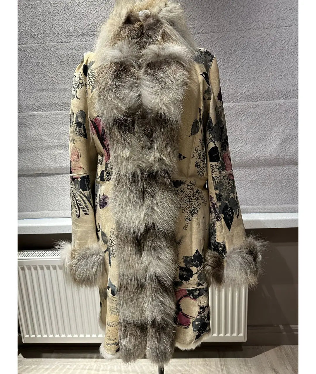 Roberto Cavalli F/W 2008 Shearling Hand Painted Fur Lined Coat - S