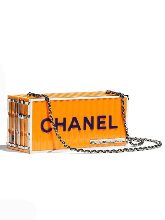 Chanel Clutch Paris-hamburg Lucite Shipping Container Collectors Bag