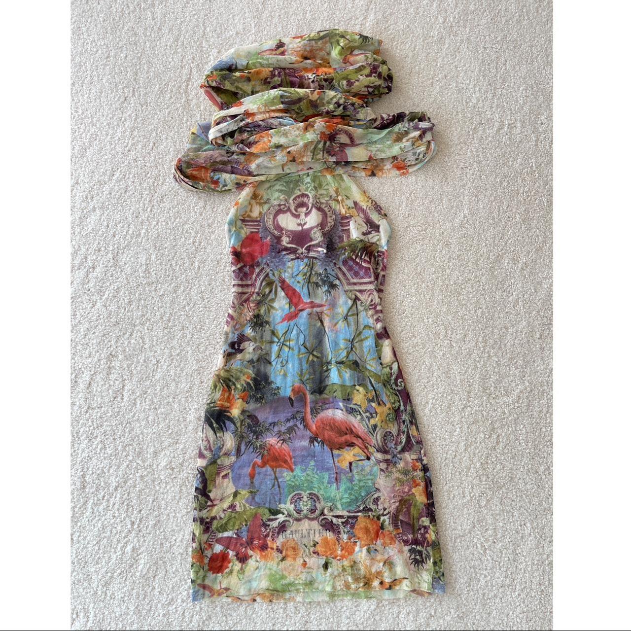 Jean Paul Gaultier S/S 1999 Flamingo Mesh Dress - M/L