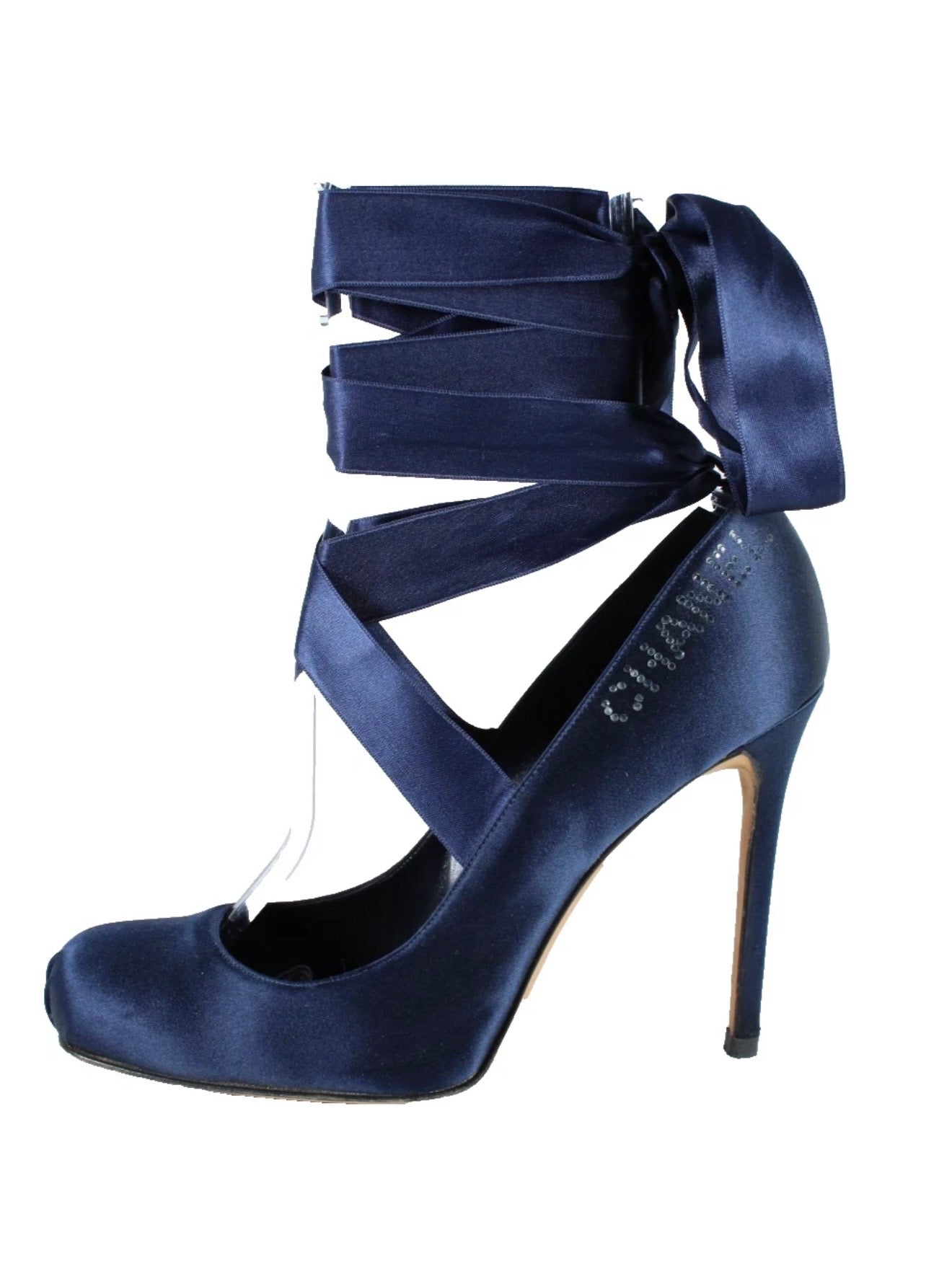 Chanel Ballet Satin Lace Up Heels All Black Colourway- 40
