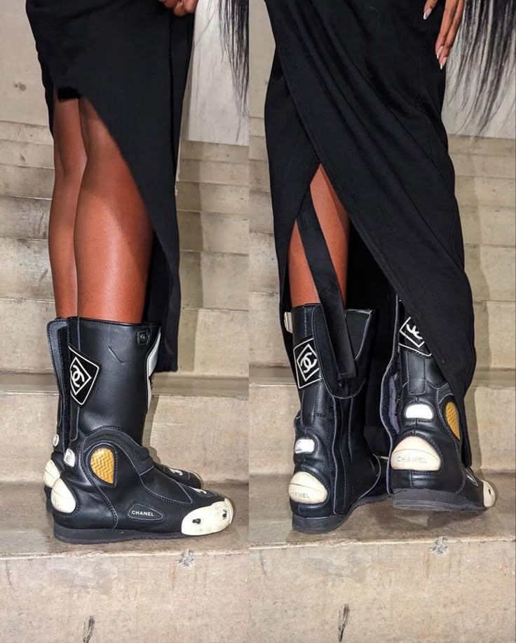 Chanel Cambon Moto Boots - 42