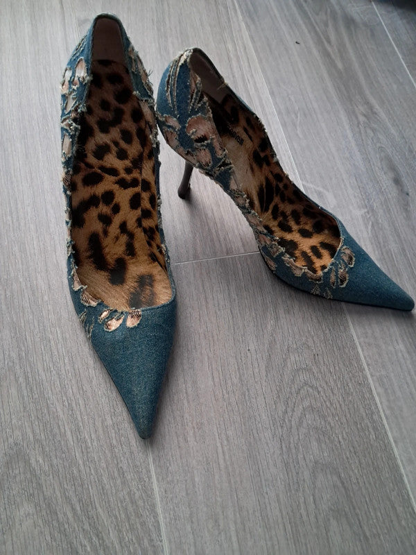 Roberto Cavalli Denim Heels - 39.5