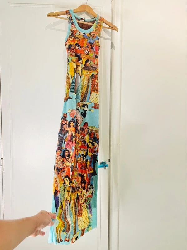 Jean Paul Gaultier S/S 1999 Soleil Mesh Maxi Dress - S