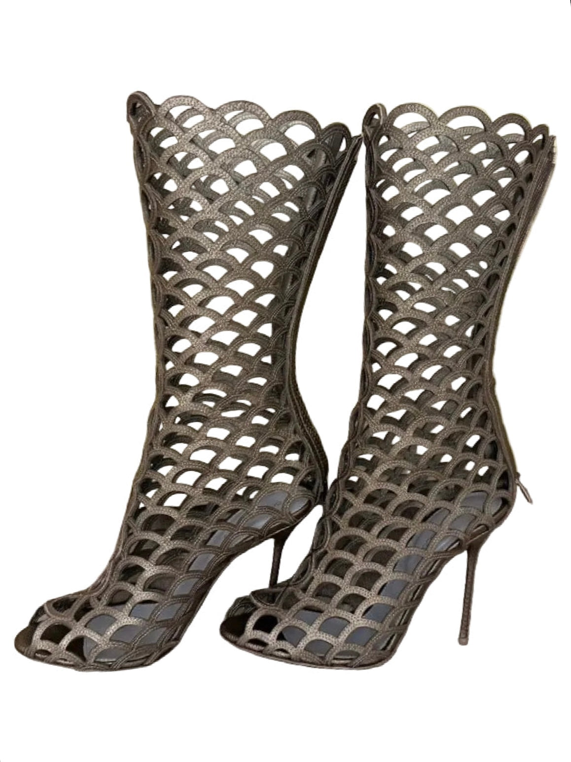Sergio Rossi Fishnet Boots - 39