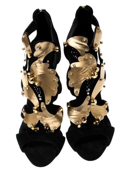 Giuseppe Zanotti Gold Leaf Heels - 37/37.5