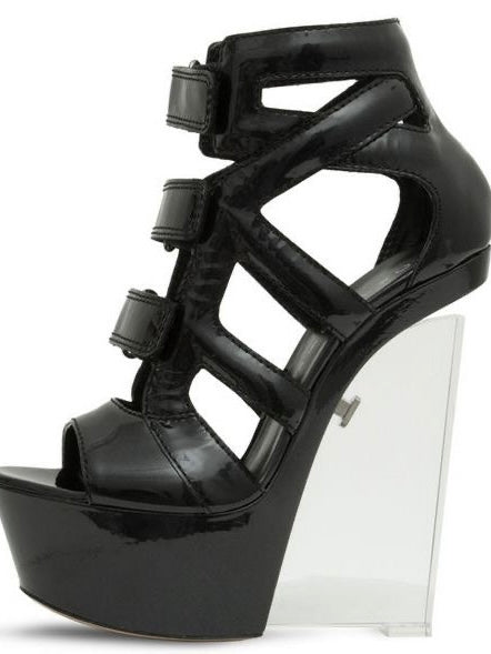 Casadei Perspex Wedge Bootie Heel - 36