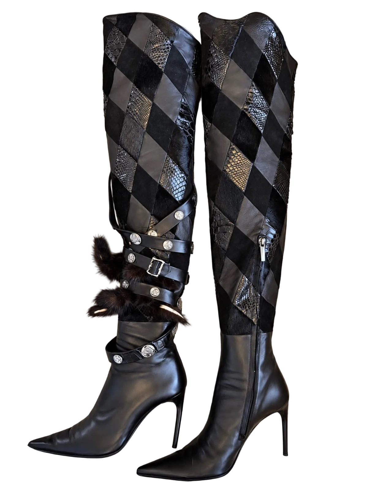 Gianmarco Lorenzi Fur Patchwork Boots - 37