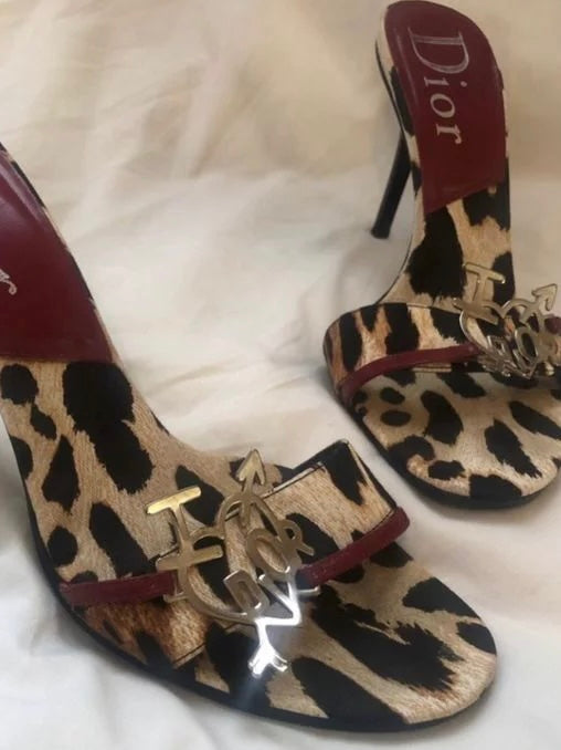 Dior Galliano Leopard Print Heels - 38