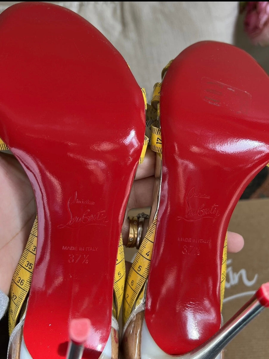 Christian Louboutin Measuring Tape Heels Brand New - 37.5