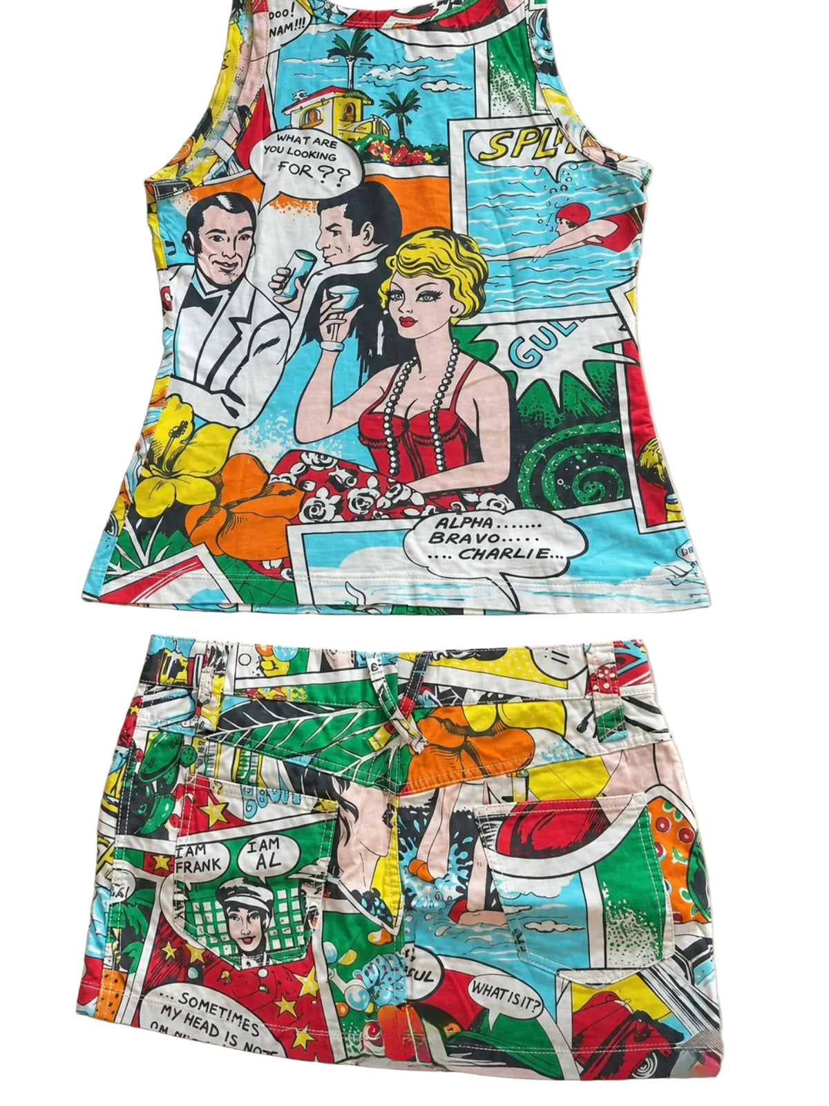 Dolce & Gabbana Comic Book Tank & Mini Skirt Set  - S
