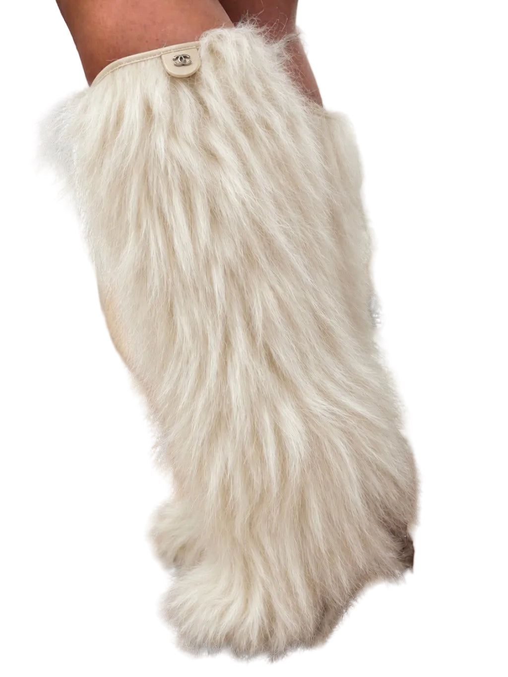 Chanel Fur Yeti Icicile Heel Boot - 39