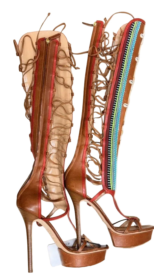 Dsquared2 Shell Knee High Heels Brand New - 39