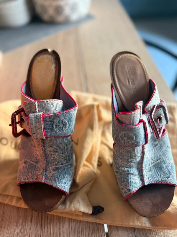 Louis Vuitton Denim Heels - 38.5/39