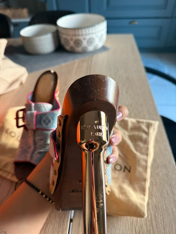 Louis Vuitton Denim Heels - 38.5/39