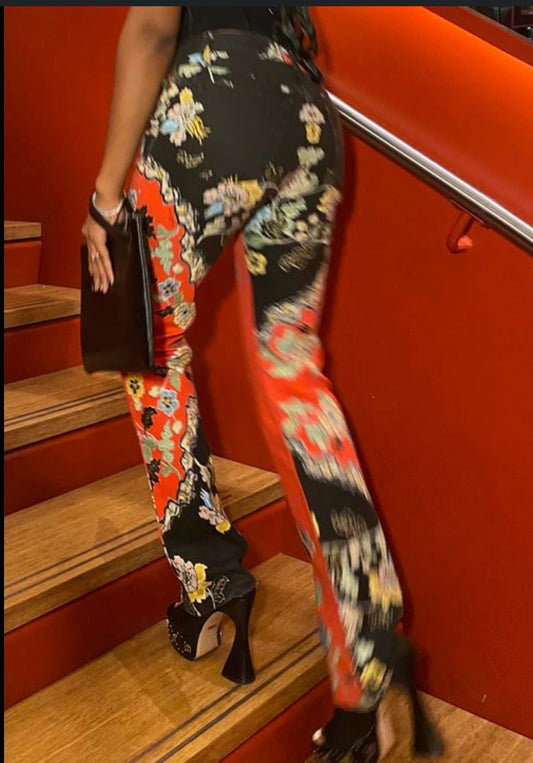 Roberto Cavalli Cheongsam Jeans - M